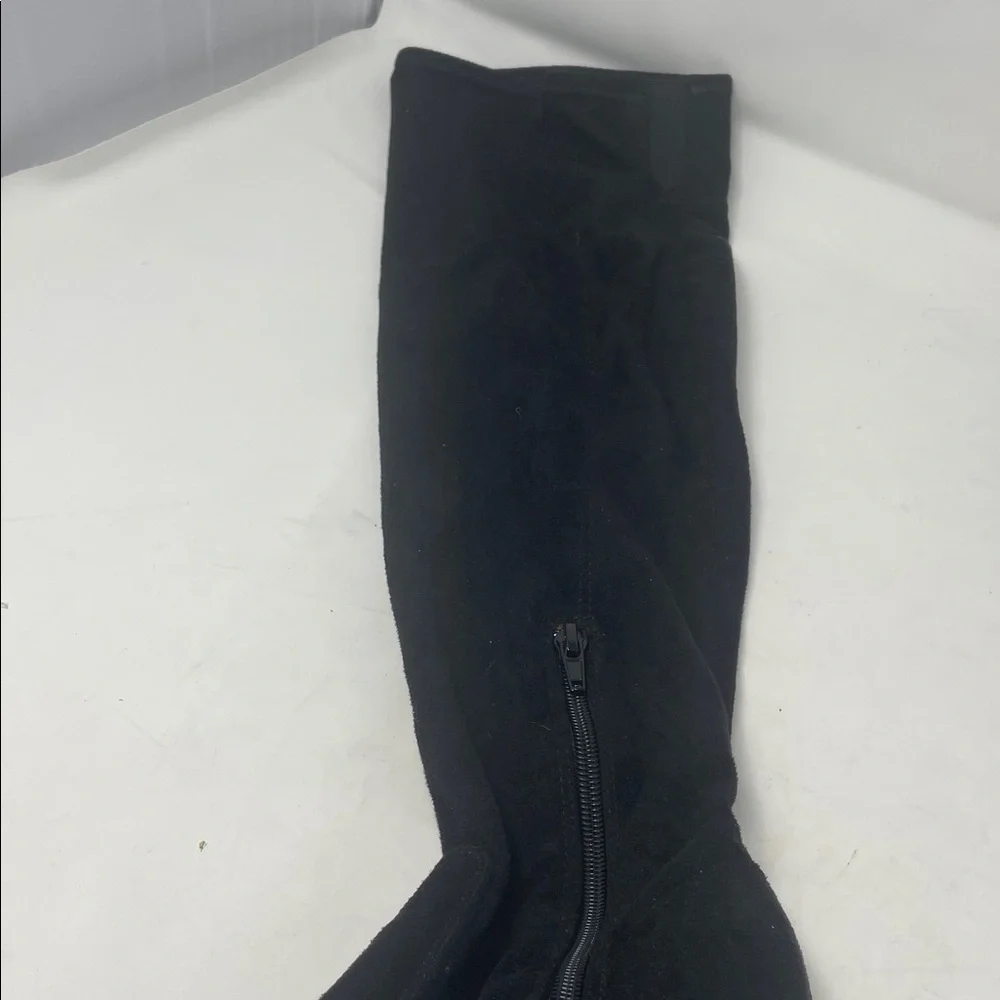 Unisa Over The Knee Black Heeled Faux Suede Boots Size 6 Like New Condition